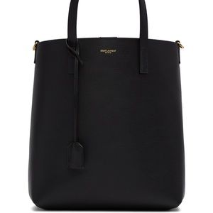 Saint Laurent Black Calfskin North-South Tote.